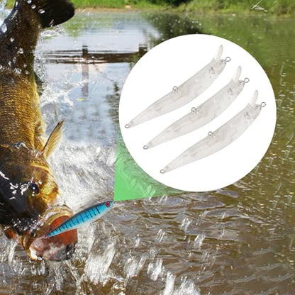 20pcs Blank Unpainted Minnow Crankbait, Blank Crankbaits Topwater Fishing Lures, Unpainted Lure Minnow for Bass Salmon Trout