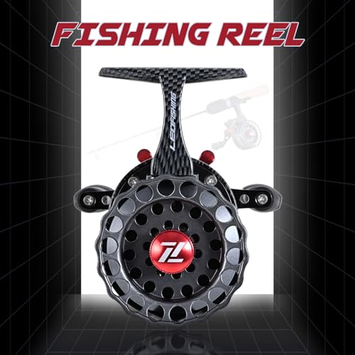 Fishing Reel Ice Fishing Trolling Fishing Reel Left Hand/Right Hand Metal High-Stem Raft Reel Carbon Texture
