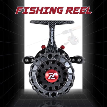 Fishing Reel Ice Fishing Trolling Fishing Reel Left Hand/Right Hand Metal High-Stem Raft Reel Carbon Texture