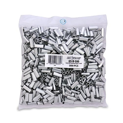 HI-SEAS Grand Slam Aluminum Fishing Line Crimp Sleeves - Bulk 500 Pieces, Durable and Strong Crimps for Monofilament 40lb Test up to 600lb Test for Saltwater Fishing Leaders - style: 500 Pc/2.8 Mm