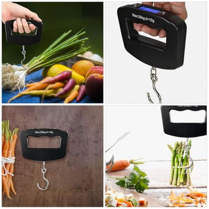 Digital Fishing Scale Portable Hanging Fish Scale with LCD Display 50Kg/10G Precision for Travel and Outdoor Fishing