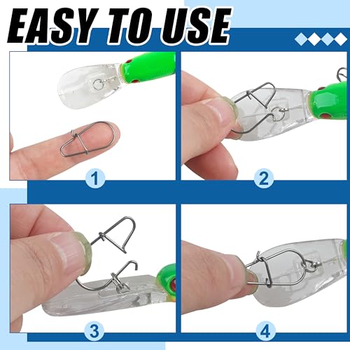 Crankbait Snaps Fishing Snap Clips,150pcs Duolock Fishing Snaps Quick Change Fishing Power Clips Fast Snaps Speed Clips for Fishing Lures Freshwater Saltwater Lure Snap Connector Tackle - size: 4#-150pcs