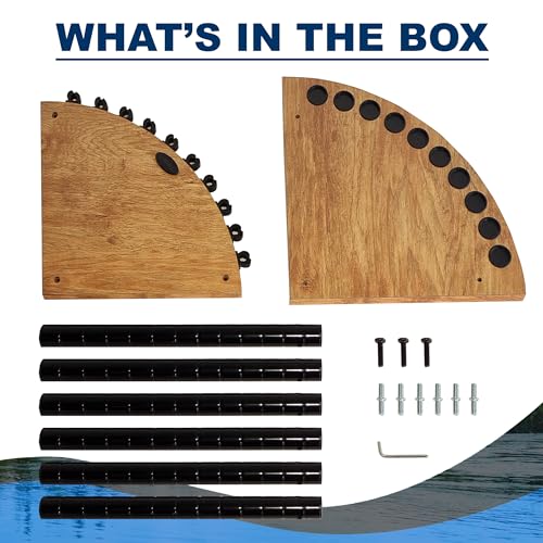 Rush Creek Creations - 10 Fishing Rod and Fishing Pole Holders for Garage, Fishing Gear, Accessories & Tackle Organizer, Vertical Fishing Pole/Rod Corner Storage Rack - 15.35"D x 15.35"W x 26.85"H