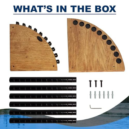 Rush Creek Creations - 10 Fishing Rod and Fishing Pole Holders for Garage, Fishing Gear, Accessories & Tackle Organizer, Vertical Fishing Pole/Rod Corner Storage Rack - 15.35"D x 15.35"W x 26.85"H