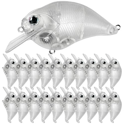 10pcs/20pcs Fishing Blanks Lures Kit Fishing Topwater Unpainted Swimbait Unpainted Crankbaits Hard Baits DIY Lure for Bass Salmon Trout Saltwater and Freshwater - color: F: 20pcs 0.5oz/14g