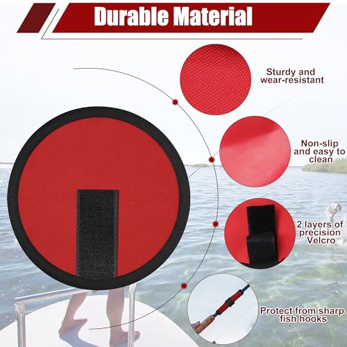 8Pcs Fishing Covers, Red Fishing Rod Sleeve and Hook Covers for Rod to Protect Fishermen from Sharp Fish Hooks Wrap