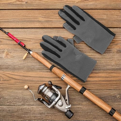 Toddmomy Fingerless Sun Protection Fishing Gloves for Men, Breathable Mesh Non-Slip Driving and Cycling Gloves for Outdoor Sports and Crab Fishing