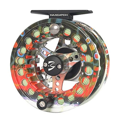 M MAXIMUMCATCH Maxcatch ECO Large Arbor Fly Fishing Reel (3/4wt 5/6wt 7/8wt) and Pre-Loaded Fly Reel with Line Combo - color: Brook Trout (With Line Pre-loaded), size: 5/6 weight