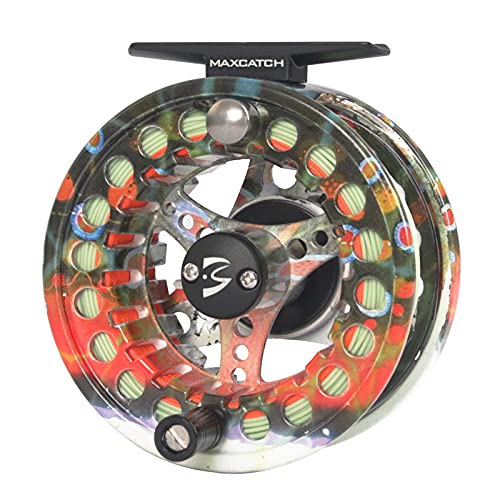 M MAXIMUMCATCH Maxcatch ECO Large Arbor Fly Fishing Reel (3/4wt 5/6wt 7/8wt) and Pre-Loaded Fly Reel with Line Combo - color: Brook Trout (With Line Pre-loaded), size: 7/8 weight