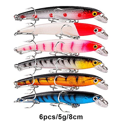 Bass Fishing Lures Kit Set Topwater Hard Baits Minnow Crankbait Pencil VIB Swimbait for Bass Pike Fit Saltwater and Freshwater - color: 560-56pcs