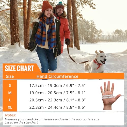 ATERCEL Winter Gloves Men and Women Cold Weather Glove Touchscreen Warm Waterproof Bicycle Gloves Sports Ski Glove - size: Small