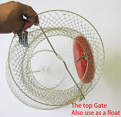KUFA Floatable Galvanized Steel Wire Fish Basket - color: Red, size: Large (15"x20"H)