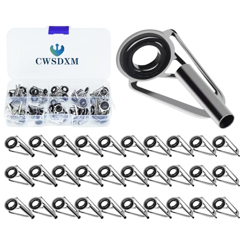 Rod Tip Repair Kit 50pcs Fishing Rod Tips Replacement Set with Storage Box, 10 Sizes Pole Tip Repair Kit - size: A-Iron rod tip kit