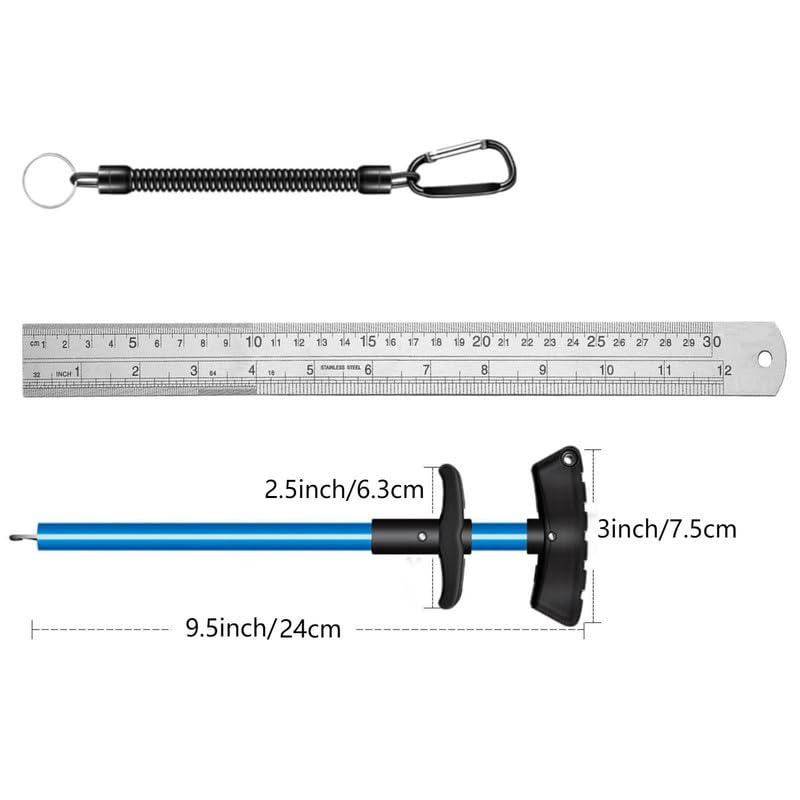 Fish Hook Remover Tool, Fishing Pliers Aluminum Hook Remover Tool Fishing Dehooker Freshwater Saltwater 10 inches with Lanyard - color: Blue