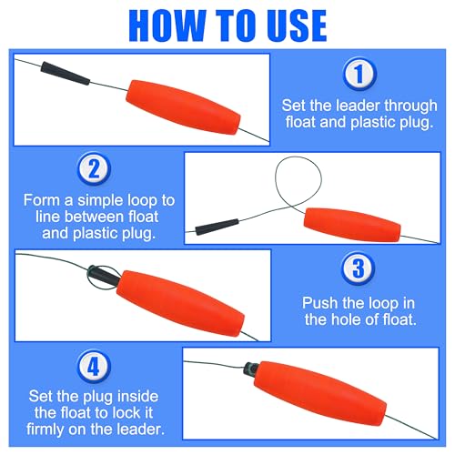 SILANON Peg Floats Fishing Bobbers,Foam Cigar Fishing Floats Bobbers Catfish Floats Slip Fishing Cork Bobbers with Pipe Plug for Catfish Santee Rig Freshwater Saltwater Fishing - size: 2 inch, style: Red-30pcs