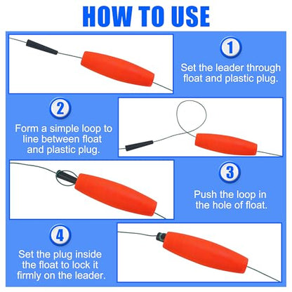 SILANON Peg Floats Fishing Bobbers,Foam Cigar Fishing Floats Bobbers Catfish Floats Slip Fishing Cork Bobbers with Pipe Plug for Catfish Santee Rig Freshwater Saltwater Fishing - size: 2.5 inch, style: Red-30pcs
