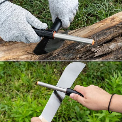 SHARPAL 178N 3-In-1 Pocket Knife Sharpener, 4-Inch 600 Grit | Diamond Sharpening Rod, For Straight & Serrated Blades and Hooks, Compact Tool, Aluminum Handle, Gifts for Men