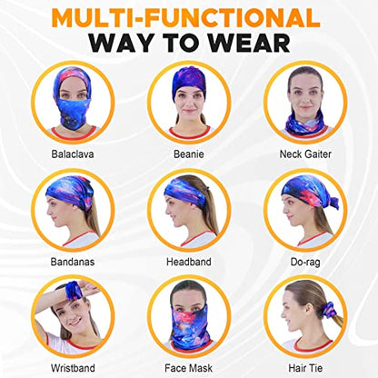 JOEYOUNG Headwear, Bandana, Neck Gaiter Head Wrap Headband Balaclava Magic Scarf - color: A-new Boho