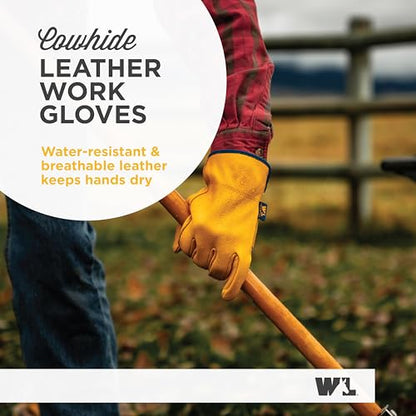 Wells Lamont Men's Slip-On HydraHyde Leather Work Gloves – Water-Resistant, Breathable, Durable – Ideal for Gardening, Landscaping, Ranching – Heavy Duty Leather Work Gloves – Saddletan, XX-Large - size: 2X-Large (Pack of 1), style: Slip-on