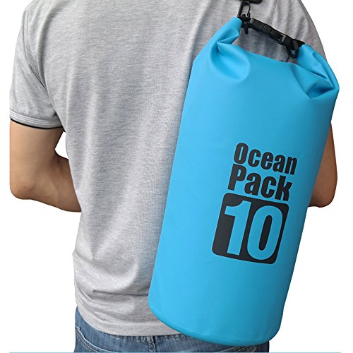 Dry Sack/Floating Waterproof Bag 2L/5L/10L/20L/30L for Boating, Kayaking, Hiking, Snowboarding, Camping, Rafting, Fishing and Backpacking - color: Blue, size: 10L