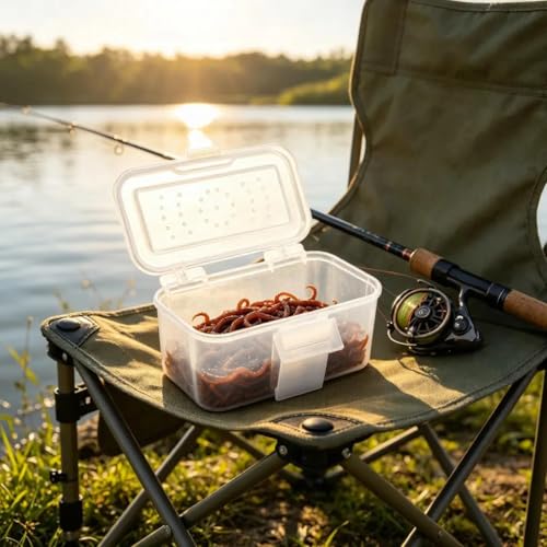 Portable Hanging Waist Fishing Lure Box Breathable Fishing Live Baits Box Baits Holder Carrying Case Holder Portable Live Container Lure Case Container