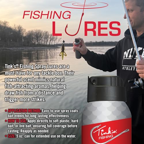 TINK'S Lure for Fishing (5 oz Can) Long Lasting Fish Lure Spray/Attractant Mist - Advanced Bait for Game Fish hat Prey on Shad, Including Bass, Walleye, and Striped Bass