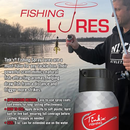 TINK'S Lure for Fishing (5 oz Can) Long Lasting Fish Lure Spray/Attractant Mist - Advanced Bait for Game Fish hat Prey on Shad, Including Bass, Walleye, and Striped Bass