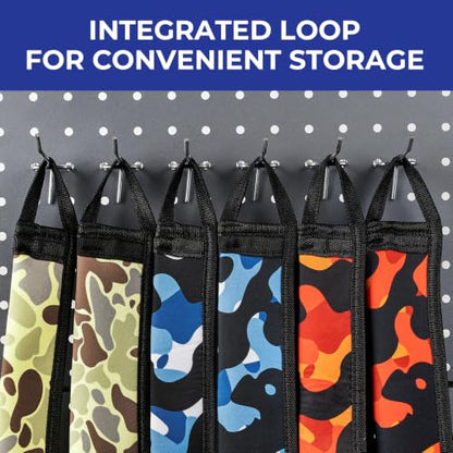 KastKing MeshGuard Camo Neoprene Fishing Rod Socks, Fishing Rod Sleeve, Floating Rod Sleeves, Adjustable Lanyard & Built-in Hanging Loop, Fits Casting, Spinning, and Fly Rods - color: Blue Camo 4 Pcs, style: Casting/Trolling