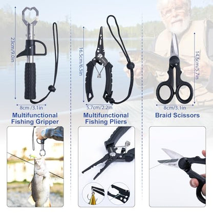 Goture Fishing Rod and Reel Combos-Telescopic Fishing Pole Spinning Reel Lures Set with PC Hard Shell Suitcase, Telescopic Rod Reel Combo Kit for Starter Travel Saltwater, Gifts for Men - size: 6FT/1.8M