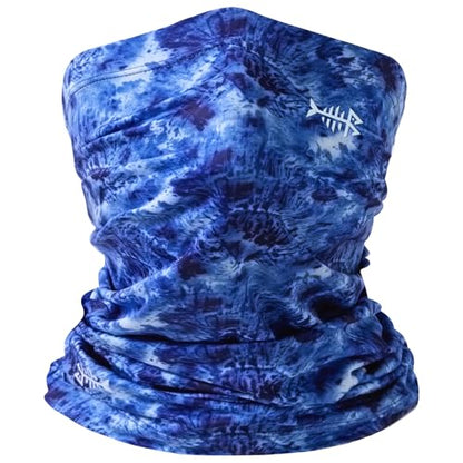 BASSDASH UPF 50+ UV Sun Protection Neck Gaiter Fishing Mask Hunting Kayaking Hiking Cycling Ski Sports - color: Blue Tie-dye