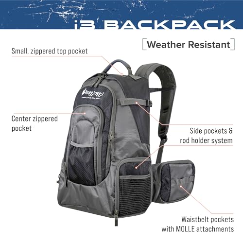 FROGG TOGGS Fishing Sling Pack, Easy Hands-free Fishing Tackle Storage Bag With Water Bottle Pocket - color: Black