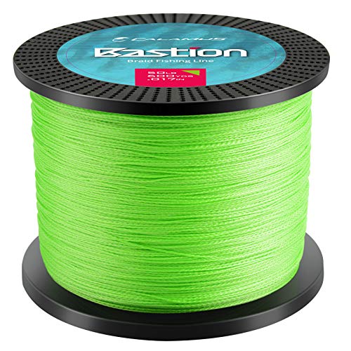 Calamus Bastion Braided Fishing Line -Abrasion Resisting Braided Lines – Thin Diameter Superline – Zero Stretch – 4 Strand MultiTuf Fiber Braid Line - color: X4-Grass Green, size: 10 LB - 150 Yds