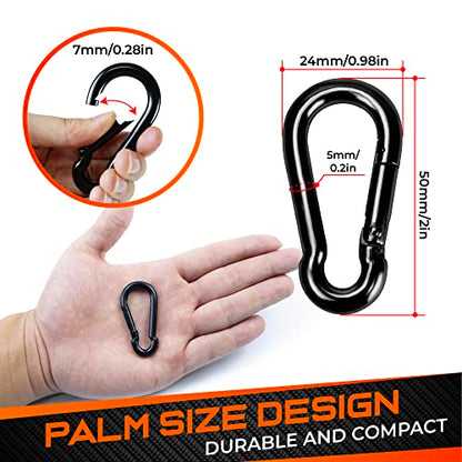 PAMAZY 12Pcs 2In Spring Snap Hooks, Utility Hook Clip, Heavy Duty Rope Connector, Quick Link Snap Hooks for Indoor and Outdoor, Hanging, Camping, Fishing (12Pcs 2In) - size: 12Pcs 2In