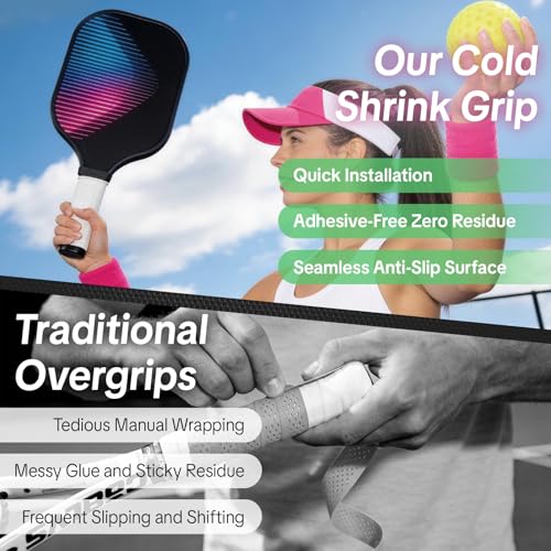 2-Pack Cold Shrink Grip Sleeve for Baseball Bat, 8.7"-10.6" Expansion Non-Slip Long Overgrip, Vibration Dampening Handle Cover for Baseball, Softball, Hockey Sticks, Fishing Rods & Tools - color: White