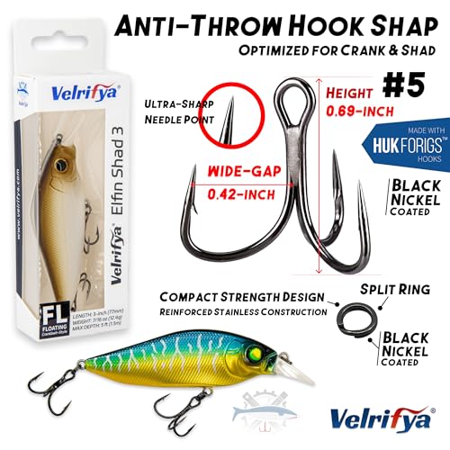 Flat Sided Japanese-Style Crankbait Elfin Shad – Medium Diving Bass Fishing Lure, Hard Bait Shad Crankbait for Freshwater Velrifya - color: 0D 7-Color Pack