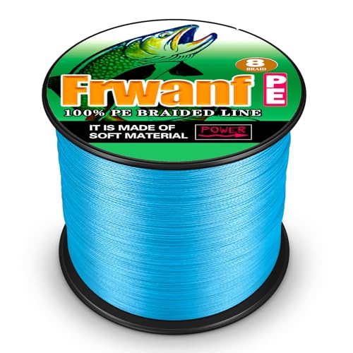 Braided Fishing Line 8 Strands of Super Strong PE Fishing line Extreme Power Fishing Braided line is Used for Saltwater and Freshwater Fishing - color: Blue, size: 6LB 0.10MM-328Yds