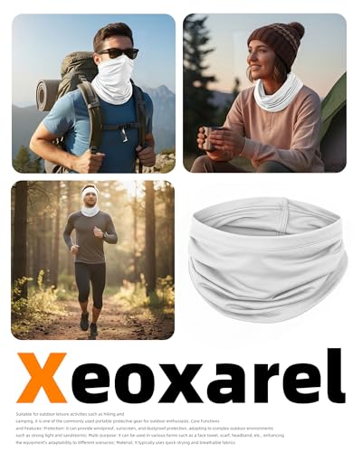 Xeoxarel Neck Gaiter, 7 Pack Cooling UV Protection, Bandana Face Mask Scarf for Men and Women - color: 3 White, 2 Dark Gray, 2 Light Gray