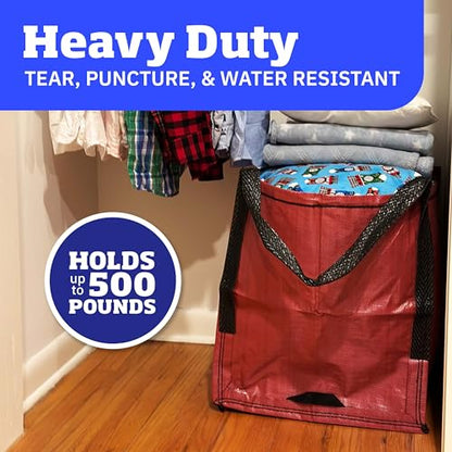 DURASACK Heavy Duty Storage Tote Bag 22-Gallon, Red | Rugged Woven Polypropylene Moving Bag, Reusable Self-Standing Design, Holds up to 500 Pounds - color: Red, size: Single