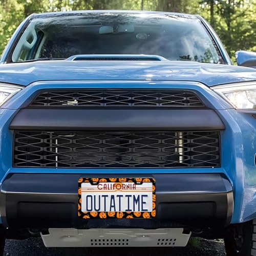 1-Pack Halloween Pumpkins License Plate Frames, 2 Holes Funny Halloween Aluminum License Plate Holder for Women Man, License Plate Cover fits US Vehicles 12.3" x 6.3" with Screws Caps & Keychain - color: Halloween-Pumpkins, size: 1PCS
