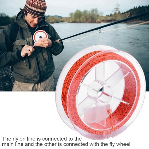 2PCS 164ft Fly Fishing Line – 8-Strand Line Floating Backing for Freshwater & Saltwater, High-Visibility Colors - color: Orange&Black-30lb