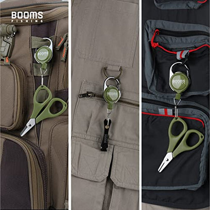 Booms Fishing RG1 Fly Fishing Zinger Retractor 3 pcs - color: Green