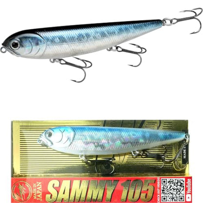 LUCKY CRAFT Sammy 105 Topwater Fishing Lures, 3 Hook, 4-1/8" Floating Freshwater Trout and Bass Lures, Walk-the-Dog Tournament Bait, Bass Fishing Gear and Tackle Box Accessories - color: 052 Aurora Black