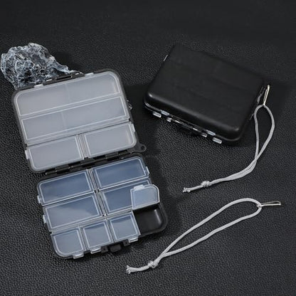 8 Pack Small Tackle Box Organizer Plastic Fishing Storage Containers with Adjustable Dividers, Mini Fly Box for Trout Fishing Gear and Terminal Tackle Accessories
