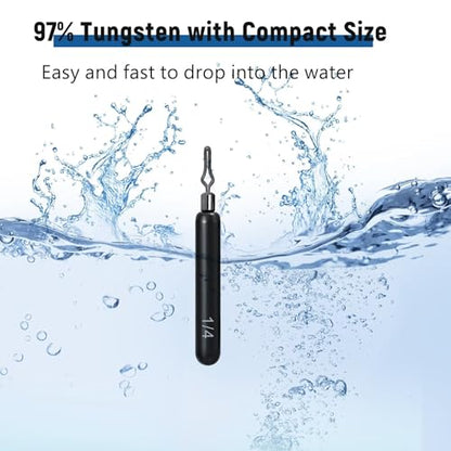 12Pcs Tungsten Drop Shot Weights Sinkers for Bass Fishing, Tungsten Dropshot Fishing Weights - color: no chip black - tie on - skinny, size: 1/8 oz - 12pcs