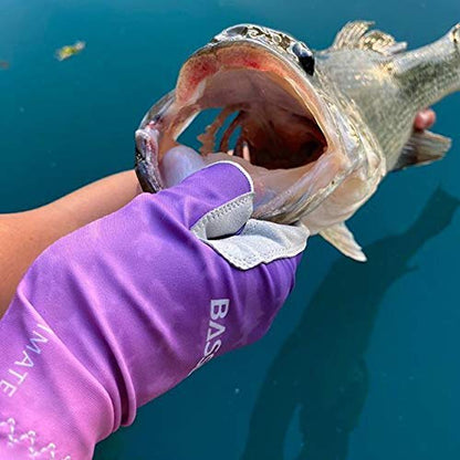 Bassdash ALTIMATE UPF 50+ Women’s Fishing Gloves UV Sun Protection Fingerless Gloves for Kayaking Paddling Hiking Cycling Driving Shooting Training - color: Gradient Purple, size: Medium