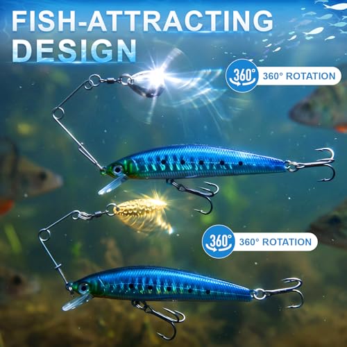 Junkin 120 Pcs Fishing Spinner Blades Kit Spinnerbait Smooth Spoons Lure Making Supplies Willow Leaf Teardrop Metal Fishing Lure Accessories for Bass Trout Pike Freshwater Saltwater Fish