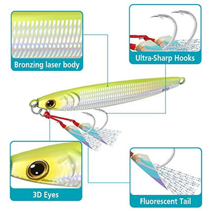 TRUSCEND Vibespinner Easy Catch Fishing Lures with BKK Hooks, Tail Spinner Baits with 4 Actions, Vibrating Swimming Flashing & Jigging for More Bites, Spoon Lures for Bass Trout Crappie Walleye Pike - color: E2-2.8oz-4.2"