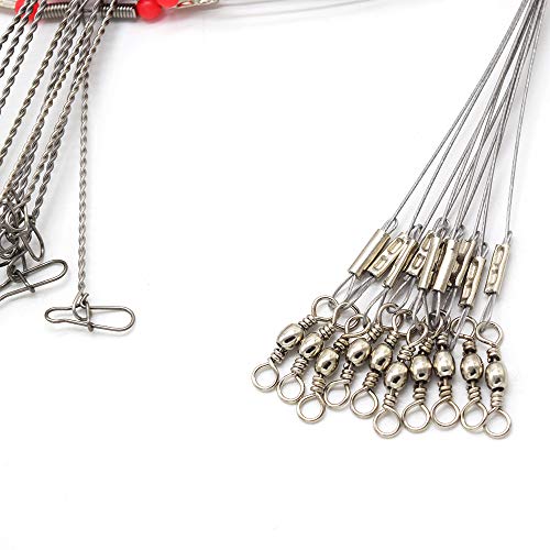 Senyu Wire Trace Leader Rig Stainless Steel 1-5 Arms Fishing Rigs with Snap,High-Strength Fishing Leaders Saltwater-Perch Rigs for Fishing - color: Arm Length 2.7inch, style: 1 Arm Leader