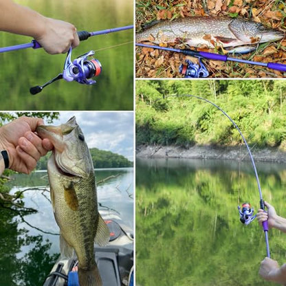 Sougayilang Spinning Combo – 5.2:1 Gear Ratio, IM6 Graphite 2-Piece Rod, Stainless Steel Guides for Bass, Trout, Panfish – Lightweight Freshwater Fishing Kit - size: 6'0''-Medium