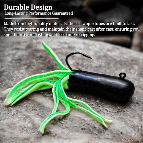 165 Pcs Tube Lures Crappie Lures with Jig Heads Soft Plastic Baits for Bass Fishing, Tube Worms Jigs Hooks Rigs Swimbait for Freshwater Saltwater - color: A1-165 Pcs, Neon Blaze, Green Viper, Hot Pepper, Golden Sunset, Soft Whisper, Bright Fusion, Tropica